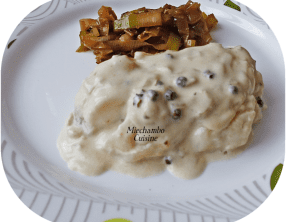 Dos de cabillaud au poivre vert