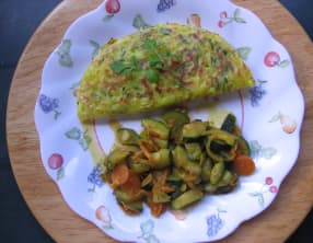 Omelette façon crêpes aux crevettes