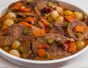 Langue de boeuf braisée charcutière