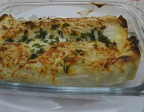 Crêpes gratinées aux épinards et crème