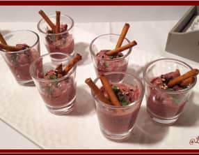 Verrines de betterave rouge et fromage blanc