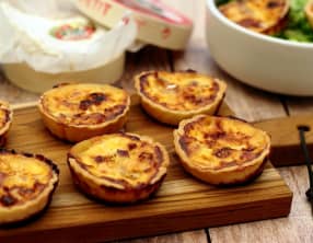 Quiches apéritives au camembert et bacon