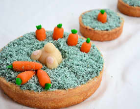 Tarte chocolat-coco et sa déco de Pâques