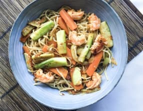 Nouilles sautées aux crevettes