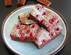 Brownie aux framboises