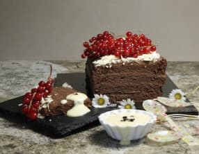 Pavé au chocolat et crème anglaise à la truffe