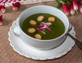 Velouté de fanes de radis