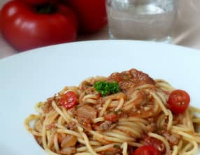 Bolognese avec les restes de gigot d'agneau