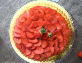 Tarte génoise fraises crème pâtissière