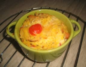 Clafoutis de chips et de tomates cerises