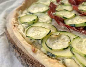 Tarte boursin courgettes viande de grison
