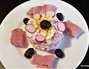 Salade de radis au fromage blanc et tarama