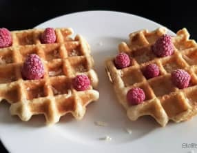 Gaufres coco framboises 