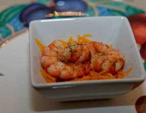 Gambas aux potimarron et clémentine