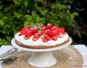 Tarte aux fraises chantilly sur sablé breton
