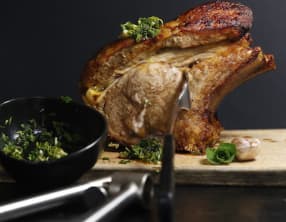 Grosse côte de veau rôtie gremolata