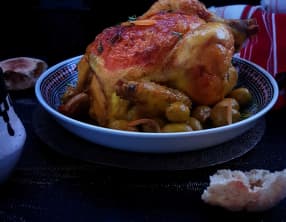 Poulet Mhamer aux olives et citron confit