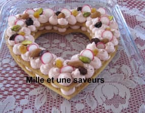 Coeur salé à la mousse de betterave rouge et fromage de chèvre frais