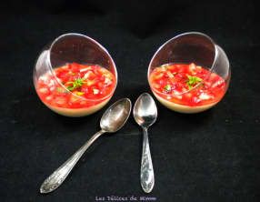 Panna cotta fraises basilic