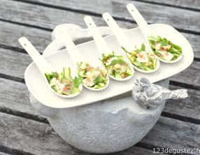 Carpaccio d'asperges vertes au citron caviar