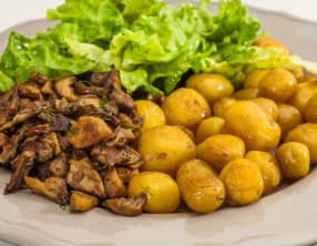 Pomme de terre bonnotte de Noirmoutier aux cèpes