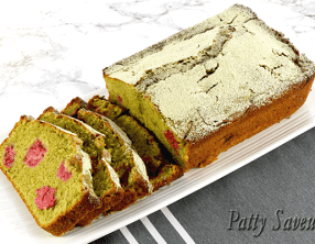 Cake au Thé Matcha et Framboises