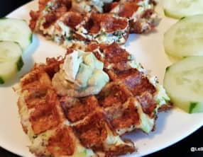 Gaufres salées aux courgette, bacon et parmesan