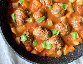 Tajine de boulettes aux pommes de terre
