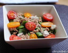 Salade de haricots coco plats et thon au naturel