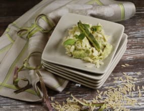 Orzo au pesto d'asperges vertes