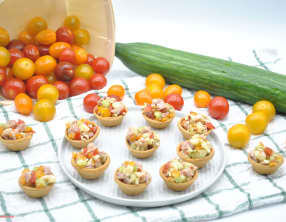 Cups tomates concombre jambon