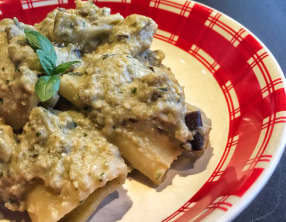 Paccheri à la crème d’aubergine