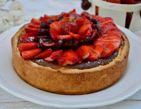 Tarte au fromage blanc et fruits rouges