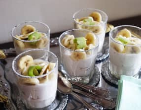 Mousse bananes fromage blanc et citron vert