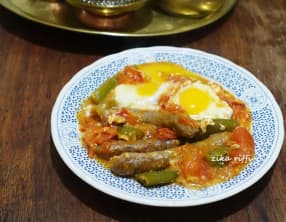 Chakchouka bônoise bel merguez-ratatouille et merguez