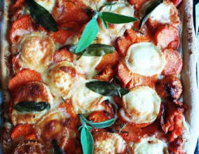 Pizza à la patate douce et chèvre