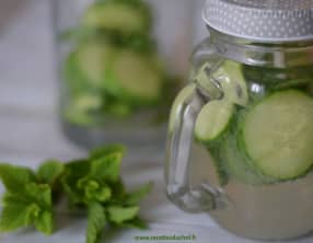 Eau gazeuse aromatisée menthe concombre