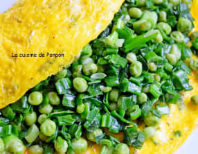 Omelette aux petits pois