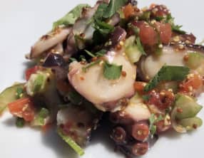 Salade de poulpe, moutarde à l'ancienne