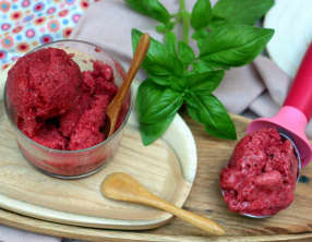 Sorbet fraises et basilic sans sorbetière
