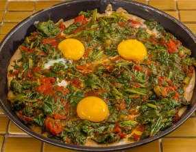 Chatamari aux épinards