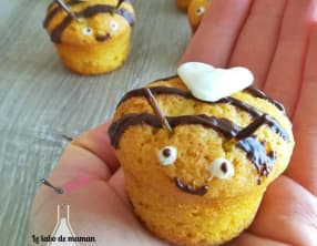 Mini muffins citron miel, cœur chocolat blanc