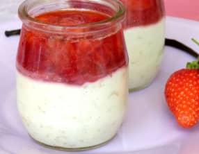 Riz au lait à la vanille et compotée de fraises