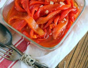 Poivrons rouges à la vapeur