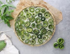 Tarte fleur courgette basilic