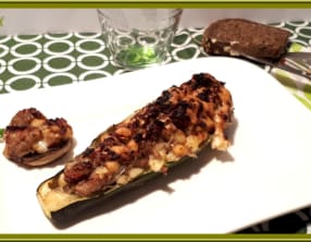 Courgettes farcies jambon et mozzarella