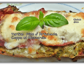 Bruschette au pâté d'artichauts et fromage