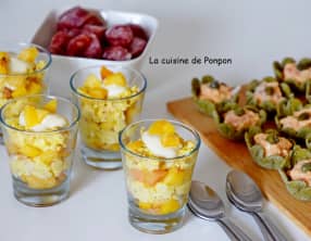 Cups aux fruits de mer et verrines variées