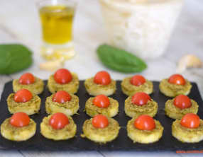 Polenta au pesto et tomate cerise