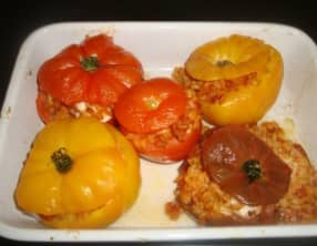 Tomates farcies à l'Ebly et à la mozzarella